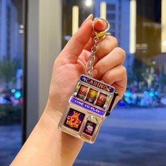 Móc Khóa Máy Quay Thưởng Màu Bạc 777 . Dài 11cm , Rộng 3.5cm - Nặng 50gram - SKU : moc284e