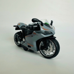 Mô Hình xe Moto danger xám tỉ lệ 1:12 Hợp kim có thể mở cửa - bánh sau chạy cót - Dài 14.5cm - cao 7cm - nặng 500gram - Figure Oto - FULL BOX : box màu - SKU : oto410 -  n3-k5-t2-s2