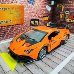 Mô Hình Xe lamboghini cam tỉ lệ 1:36 Hợp kim có thể mở cửa - bánh sau chạy cót - Dài 12.5cm - rộng 5.5cm - cao 3.5cm - nặng : 300gram - FULL BOX : box màu SKU : oto531c - K52-T1-S3