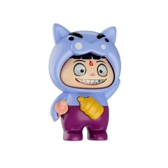 Móc Khoá mô hình Natra hiệp sĩ lợn tím lì - cao : 9cm - figure shin - No Box