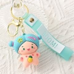 móc khóa búp bê nữ xanh - dây dài 11cm mô hình cao 5.5cm - nặng : 50gram - boc túi - no box