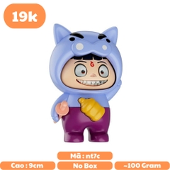 Móc Khoá mô hình Natra hiệp sĩ lợn tím lì - cao : 9cm - figure shin - No Box