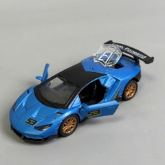Mô Hình Xe Lamborghini Màu Xanh Biển Bánh Vàng tỉ lệ 1:36 Hợp kim có thể mở cửa - bánh sau chạy cót - Dài 12cm - rộng 5cm - cao 4cm - nặng : 300gram - FULL BOX : box màu SKU : oto484a - K67-T1-S9