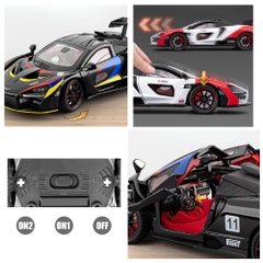 Mô Hình XeMClaren đua đen tỉ lệ 1:24 Hợp kim có thể mở cửa - bánh sau chạy cót - Dài 19.5cm - rộng 9.3cm - cao 5.3cm - nặng : 400gram - FULL BOX : box màu SKU : oto480a - K69-T3-S5