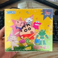 Pack anime thẻ Shin Bút Chì ( 32 Pack 1 hộp - 1 Pack có 5 thẻ ) - dài 14cm - cao 13cm - Hộp màu N3-K20-T2-S4