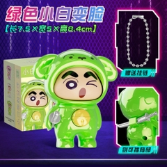 Móc Khoá mô hình shin đầu gấu màu xanh lá cây - cao : 9cm - figure shin - Hộp Màu n5