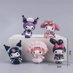 Mô hình kuromi bộ 5 kuromi - cao 4cm - Nặng 300gram - Bọc Túi - No Box - N3-K60-T4-S1