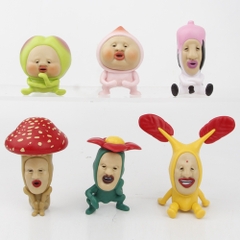 Mô Hình Bộ 6 Người cosplay hoa quả - Cao : 9cm Nặng 200gr - No box - K16-T3-S9