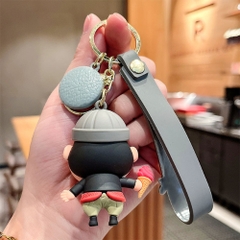 Móc Khóa Shin mặc thổ cẩm ăn kem . Dây móc dài : 10cm - Mô Hình Cao : 6cm - Nặng 50gram K75-T5-S7