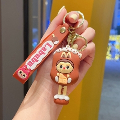 Móc Khóa labubu Que Kem Nâu Trắng . Dây móc dài : 10cm - Mô Hình Cao : 8cm - Nặng 50gram K76-T7-S1