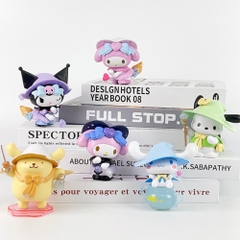 Mô hình kuromi Bộ 6 Melody Kuromi - cao 7.5 - 9.5cm - Nặng 50gram - Bọc Túi - hộp màu  - N3-K36-T1-S1
