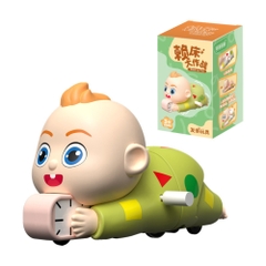 Mô hình em bé nằm áo xanh chạy cót - Cao : 5.5cm - Dài : 10cm - Hộp Màu - N1-T1