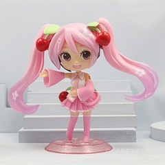 Mô Hình Hatsune Miku chibi váy hồng tóc hồng - Cao 16cm - nặng 300gram - Figure Miku - Bọc Túi - No Box - N1-K33-T3-S2