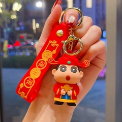 móc khóa shin cosplay thần tài - dây dài 11cm mô hình cao 6cm - nặng : 50gram - no box N3-T3