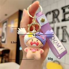 móc khóa búp bê tím - dây dài 11cm mô hình cao 5.5cm - nặng : 50gram - boc túi - no box n3-k17-t5-s1