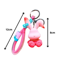 móc khóa thỏ hồng - Dây móc dài : 12cm - Mô Hình Cao : 8cm - Nặng : 50gram - No Box : bọc túi OPP n3-k18-t6-s1