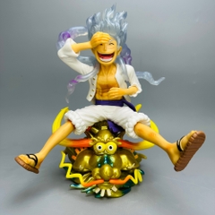 Mô Hình OnePiece Luffy gear 5 áo trắng ngồi cười cưỡi đầu rồng siêu đẹp Cao 20cm - Nặng 500gram , Figure OnePiece - No box - N4-K6