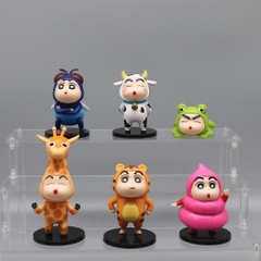 Mô Hình bộ 6 Shin cosplay động vật - Cao 4 - 13.5cm - nặng 500gram - Figure Cậu Bé Bút Chì - bọc túi OPP - Hộp Màu - Hm34 - n3-k31-t1-s2