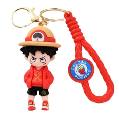 móc khóa luffy đút tay túi áo khoác đỏ - dây dài 9.5cm mô hình cao 8.5cm - nặng : 50gram - no box