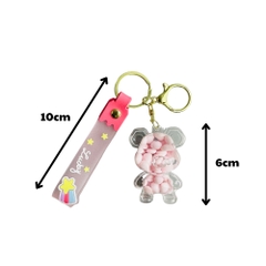Móc khoá gấu hồng - Dây móc dài : 10.5cm - Mô Hình Cao : 4cm dài 7cm - Nặng : 50gram - No Box : bọc túi OPP N3-K17-T6-S2