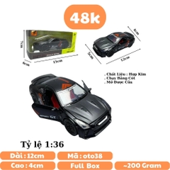 Mô Hình xe Nissan màu Đen - tỉ lệ 1:36 Hợp kim có thể mở cửa - bánh sau chạy cót - Dài 12cm - rộng 5cm - cao 4cm nặng : 200gram - FULL BOX : box màu - SKU : oto38 n3-k9-t5-s3