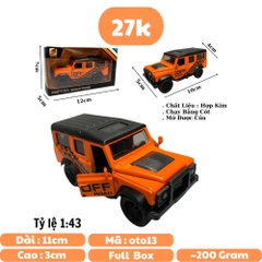Mô Hình xe Mec AMG G63 Màu Cam tỉ lệ 1:43 Hợp kim có thể mở cửa - bánh sau chạy cót - Dài 10cm - cao 5cm - nặng 250Gram - Figure Oto - FULL BOX - SKU : oto13 số14