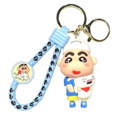 móc khóa shin áo xanh ôm chó - dây dài 9.5cm mô hình cao 7cm - nặng : 50gram - no box