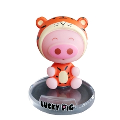 Mô Hình Lắc Đầu Lợn 12 con giáp siêu dễ thương - tiger. hổ - Đế dính nam châm - Cao 10.5cm Nặng 200gram - Full Box - N3-K25-T1-S1