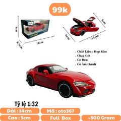 Mô Hình xe Toyota đỏ tỉ lệ 1:32 Hợp kim có thể mở cửa - bánh sau chạy cót - Dài 14cm - rộng 6cm - cao 5cm - nặng : 500gram - FULL BOX : box màu SKU : oto367 n3-k1-t3-s1