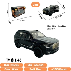 Mô Hình xe bmw đen tỉ lệ 1:43 Hợp kim có thể mở cửa - bánh sau chạy cót - Dài 10.5cm - cao 4cm - nặng 200gram - Figure Oto - FULL BOX : box màu - SKU : oto365