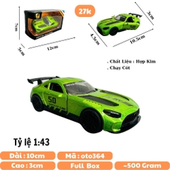 Mô Hình xe mẹc màu xanh lá có họa tiết tỉ lệ 1:43 Hợp kim có thể mở cửa - bánh sau chạy cót - Dài 10cm - cao 3cm - nặng 200gram - Figure Oto - FULL BOX : box màu - SKU : oto364 số3