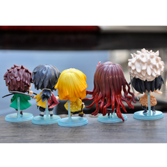 Mô hình đồ chơi -Combo 5 em figure Tanjirou , Nezuko , Zenitsu , Inosuke , Giyuu - Kimetsu No Yaiba - No Box