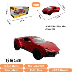 Mô Hình xe hypersport đỏ mới tỉ lệ 1:36 Hợp kim có thể mở cửa - bánh sau chạy cót - Dài 11cm - rộng 5cm - cao 4cm - nặng : 500gram - FULL BOX : box màu SKU : oto350 n3-k11-t5 -s3