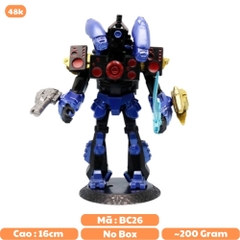 Mô Hình Titan Man Toilet Man áo xanh cầm súng nhân vật trong Skibidi Toilet - Cao 16cm - nặng 200Gram - Bọc túi OPP - No Box - K22-T2-S12