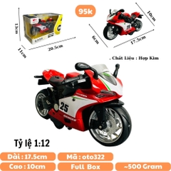 Mô Hình xe máy danger đỏ 25 1:12 Hợp kim - Dài 17.5cm - rộng 6cm - cao 10cm - nặng ~ 700gram - FULL BOX : box màu SKU : oto322 - n3-k12-t1-s4