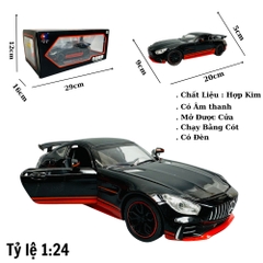 Mô Hình xe mẹc đỏ đen tỉ lệ 1:24 Hợp kim có thể mở cửa - bánh sau chạy cót - Dài 20cm - rộng 9cm - cao 5cm - nặng : 1000gram - FULL BOX : box màu SKU : oto296 - K66-T5-S2