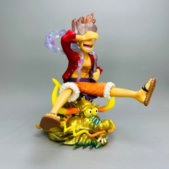 Mô Hình OnePiece Luffy gear 5 áo đỏ ngồi cười cưỡi đầu rồng siêu đẹp Cao 20cm - Nặng 500gram , Figure OnePiece - có vỏ hộp màu