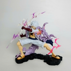 Mô Hình OnePiece Luffy gear 5 tcầm sét chiến đấu  - Cao 20cm - nặng 880gram - Phụ kiện đi kèm : 1 đảo đầu lâu trên mặt trăng có LED + 1 sét cầm tay , Figure OnePiece - Hộp Màu - N4-K5