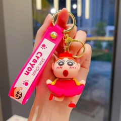 móc khóa shin shin mặc váy hồng - dây dài 11cm mô hình cao 6cm - nặng : 50gram - no box N3-T3