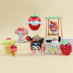 Mô hình kuromi Bộ 6 Melody Kuromi - cao 7-10cm - Nặng 1000gram - No Box - N3-K34-T1-S3