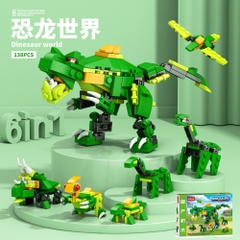 Đồ Chơi Lắp Ghép Lego Khủng Long Xanh (6 IN 1) - 138 hạt - Full Box - Sku : LG-8970-2 ( VAT 001-16-11 ) K116-T1-S6