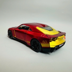 Mô Hình xe nissan đỏ họa tiết vàng tỉ lệ 1:24 Hợp kim có thể mở cửa - bánh sau chạy cót - Dài 20.5cm - rộng 9cm - cao 5.5cm - nặng : 800gram - FULL BOX : box màu SKU : oto314 - N3-K8-T3-S3