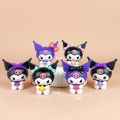 Mô hình kuromi Bộ 6 Melody Gemini Pudding Dog Cinnamon Dog Kuromi Blind Box - cao 7cm - Nặng 400gram - Bọc Túi - Hộp Màu - K32-T1-S3