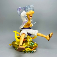 Mô Hình OnePiece Luffy gear 5 áo trắng ngồi cười cưỡi đầu rồng siêu đẹp Cao 20cm - Nặng 500gram , Figure OnePiece - No box - N4-K6