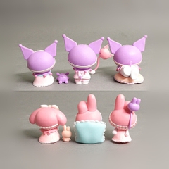 Mô hình kuromi Bộ 6 Melody Kuromi - Blind Box - cao 6-8cm - Nặng 50gram - Bọc Túi - Hộp Màu - N3-K47-T2-S1