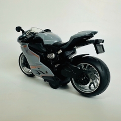 Mô Hình xe Moto danger xám tỉ lệ 1:12 Hợp kim có thể mở cửa - bánh sau chạy cót - Dài 14.5cm - cao 7cm - nặng 500gram - Figure Oto - FULL BOX : box màu - SKU : oto410 -  n3-k5-t2-s2