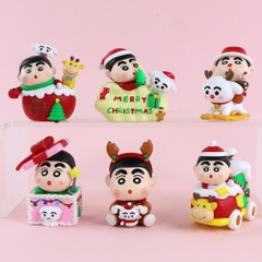 ( Giá 1 con - Bộ 6 con - Đặt Số Lượng 6 ) - Mô hình Bộ 6 các nhân vật Shin Bút Chì Giáng Sinh - Cao 5-7cm - nặng 356gram - Figure Shin - Box Màu -(VAT : G873-84)- K31-T3-S12