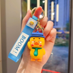móc khóa vịt đội mũ xanh - dây dài 10cm mô hình cao 6cm - nặng : 50gram - no box N3-T3