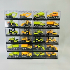 Xe Xây Dựng 1:64 siêu đẹp có bán ngẫu nhiên và theo lốc 24 xe - Xe Hợp Kim Xây Dựng -  Cao 33cm Ngang 14cm - Hộp Nhựa Trong