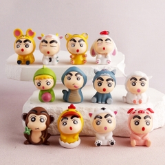 Bộ 12 Mô Hình Shin Bút Chì 12 Con Giáp – Phiên Bản Mini Cao 4cm – Set Figure Shin Dễ Thương – No Box - K33-T3-S3